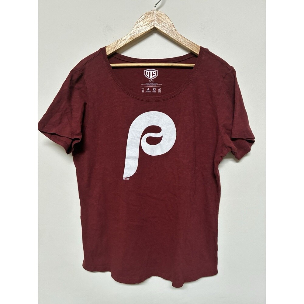 OTS Philadelphia Phillies Maroon Phillies Cooperstown Women’s XL Cotton Shirt